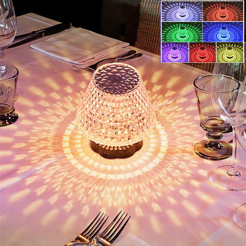 Household Third-generation Glass Crystal Table Lamp