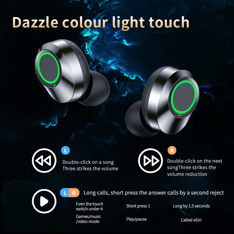 YD03 Drahtlose Bluetooth Headset TWS Großen Bildschirm Smart Digital Display In Ohr Atmen Licht