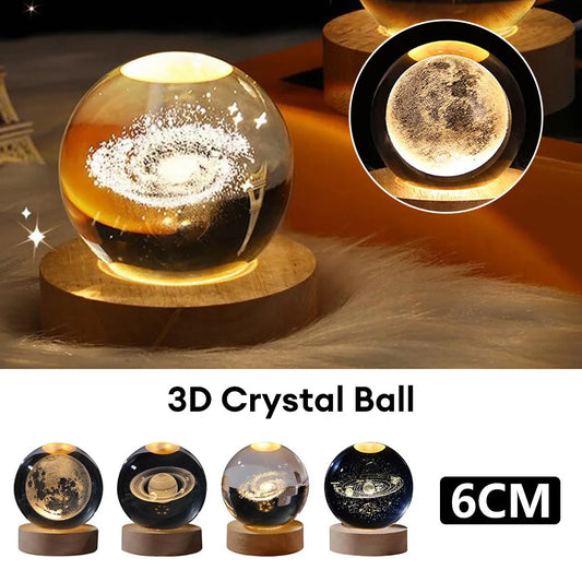 Luminous starry sky and planet moon moon crystal ball small night lamp projection ambience light creative gift new strange gift